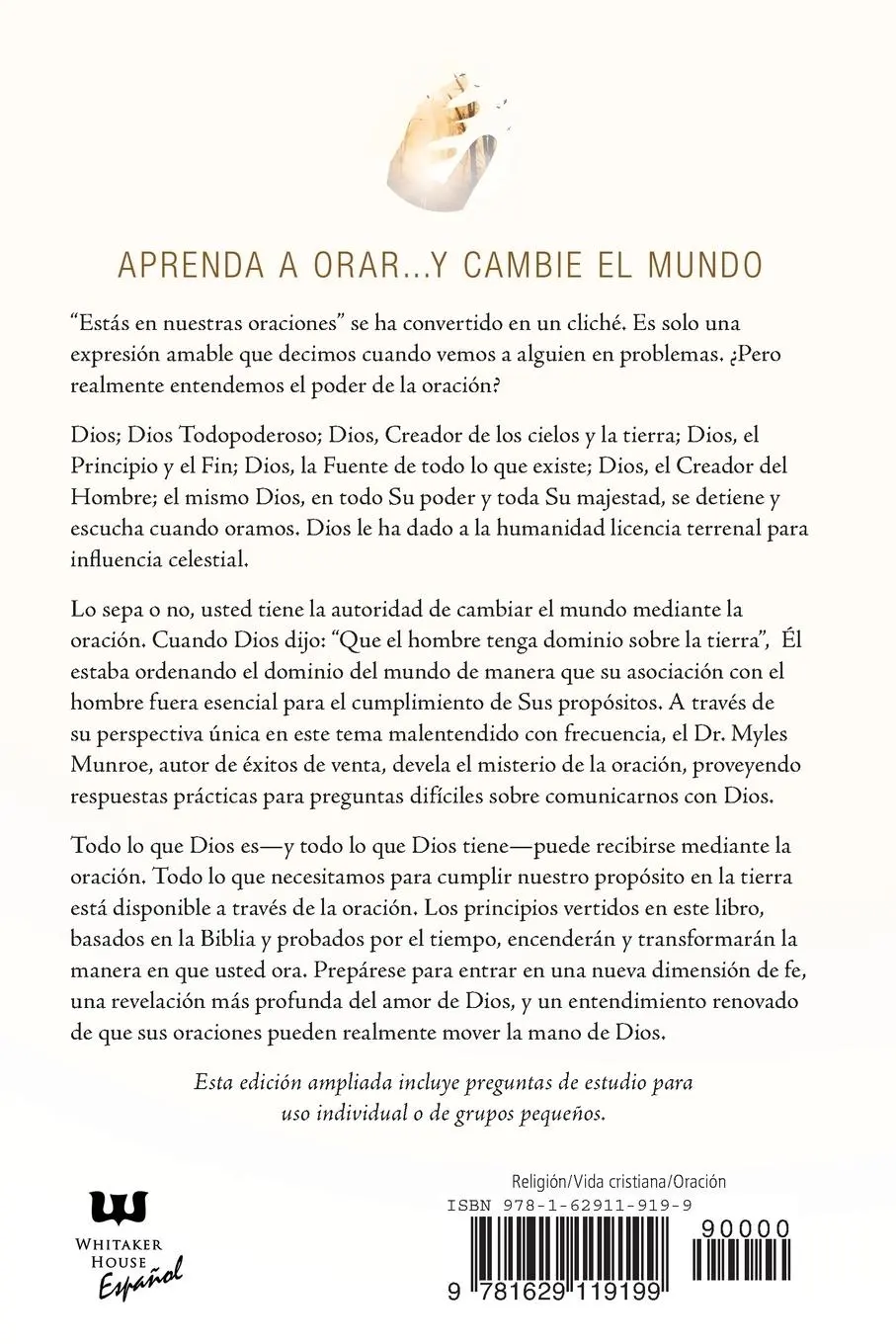 Rückseite: 9781629119199 | Entendiendo El Propósito Y El Poder de la Oración | Myles Munroe