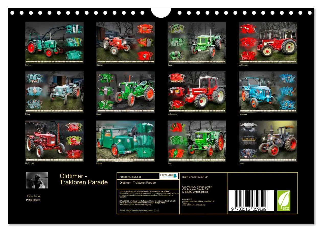 Bild: 9783516059199 | Oldtimer - Traktoren Parade (Wandkalender 2026 DIN A4 quer),...