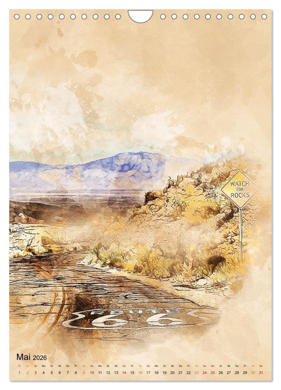 Bild: 9783516369199 | Route 66 - 2451 Meilen (Wandkalender 2026 DIN A4 hoch), CALVENDO...