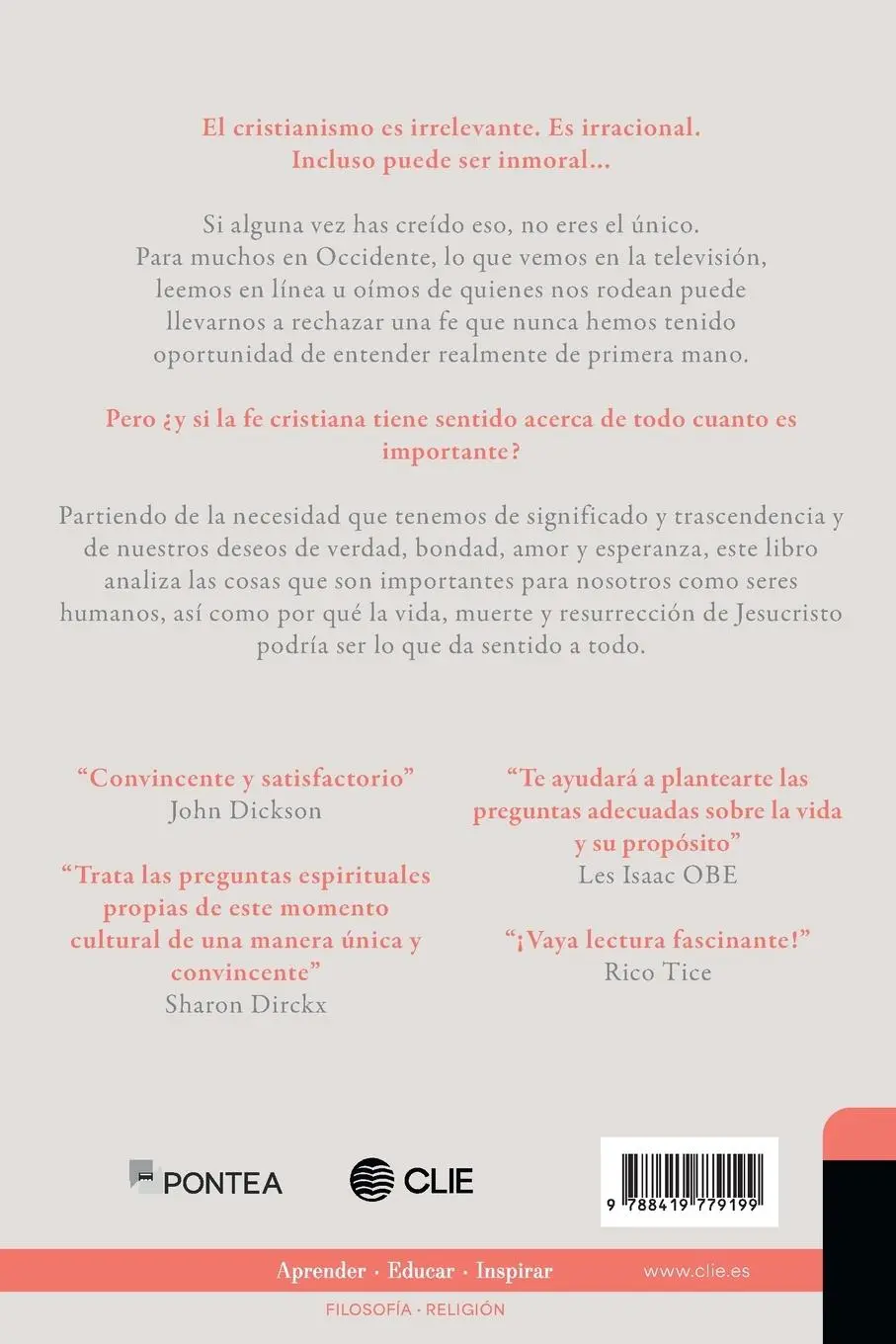Rückseite: 9788419779199 | La sensatez de creer | Por qué la fe tiene sentido | Simon Edwards