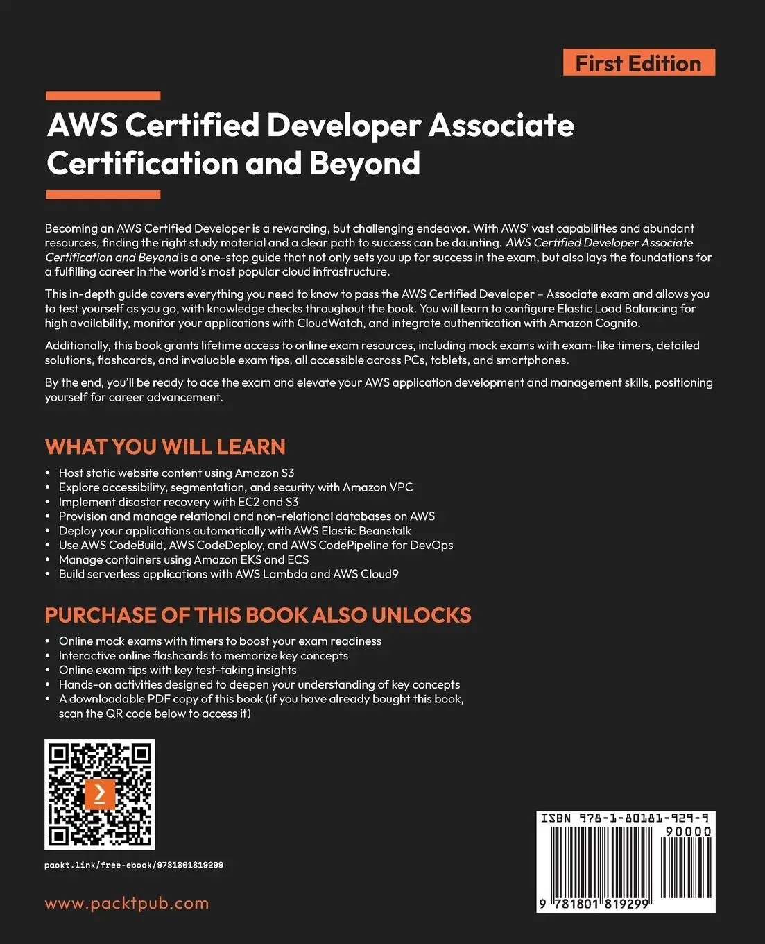 Rückseite: 9781801819299 | AWS Certified Developer Associate Certification and Beyond | Buch