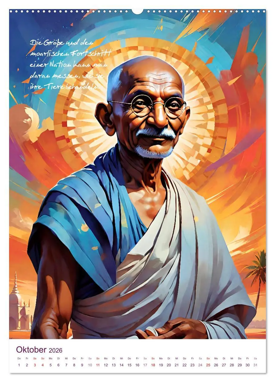 Bild: 9783457269299 | Mahatma Gandhi (hochwertiger Premium Wandkalender 2026 DIN A2...