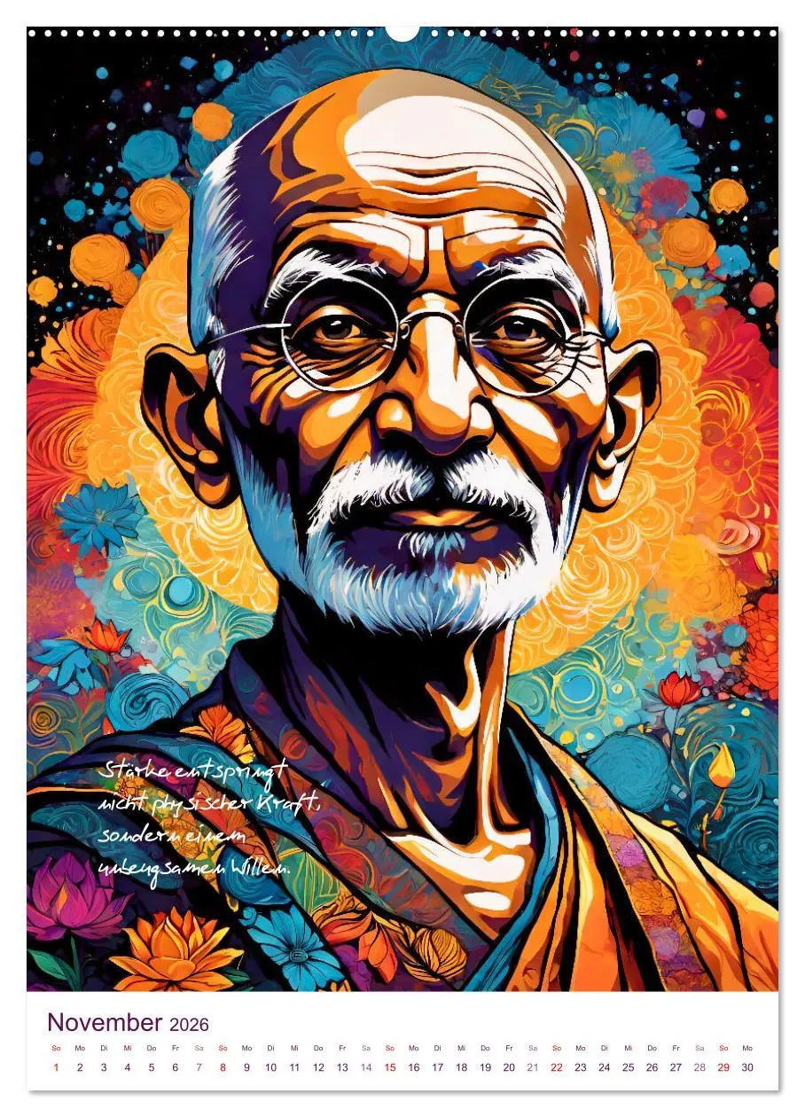 Bild: 9783457269299 | Mahatma Gandhi (hochwertiger Premium Wandkalender 2026 DIN A2...