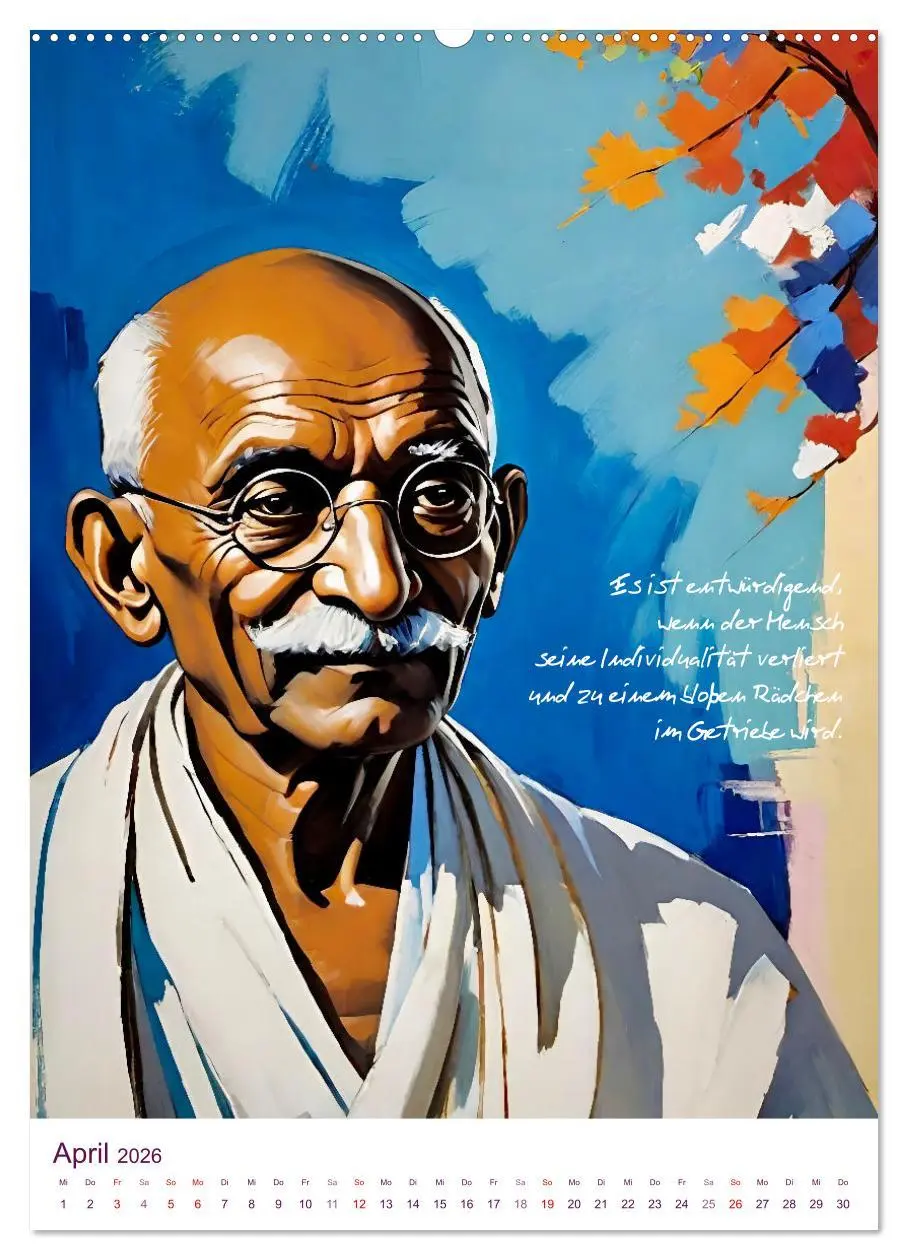 Bild: 9783457269299 | Mahatma Gandhi (hochwertiger Premium Wandkalender 2026 DIN A2...