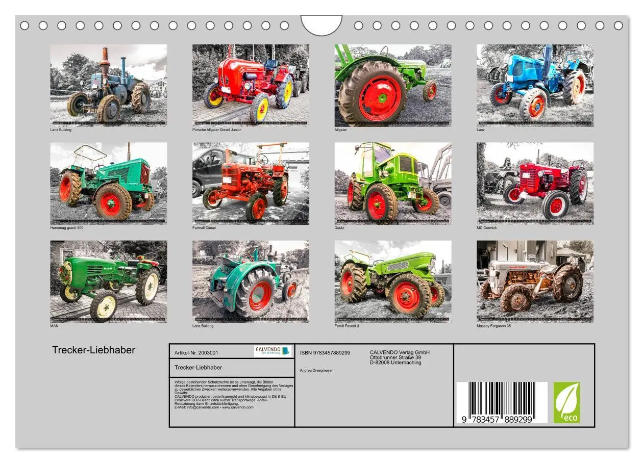 Bild: 9783457889299 | Trecker-Liebhaber (Wandkalender 2026 DIN A4 quer), CALVENDO...