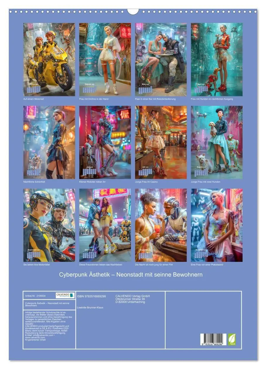 Bild: 9783516669299 | Cyberpunk Ästhetik - Neonstadt mit seinne Bewohnern (Wandkalender...