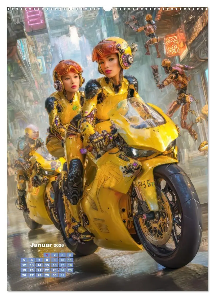 Bild: 9783516669299 | Cyberpunk Ästhetik - Neonstadt mit seinne Bewohnern (Wandkalender...