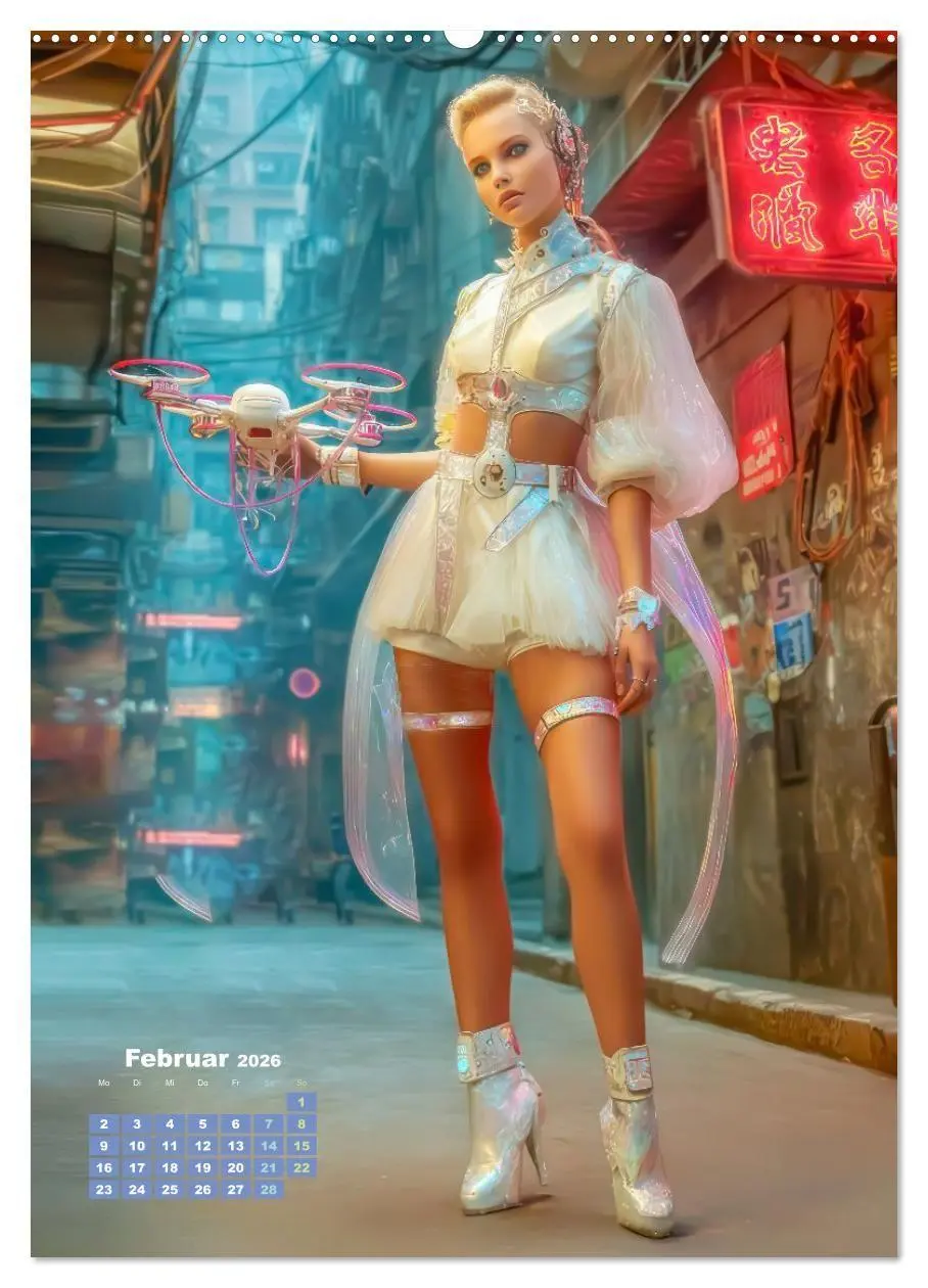 Bild: 9783516669299 | Cyberpunk Ästhetik - Neonstadt mit seinne Bewohnern (Wandkalender...