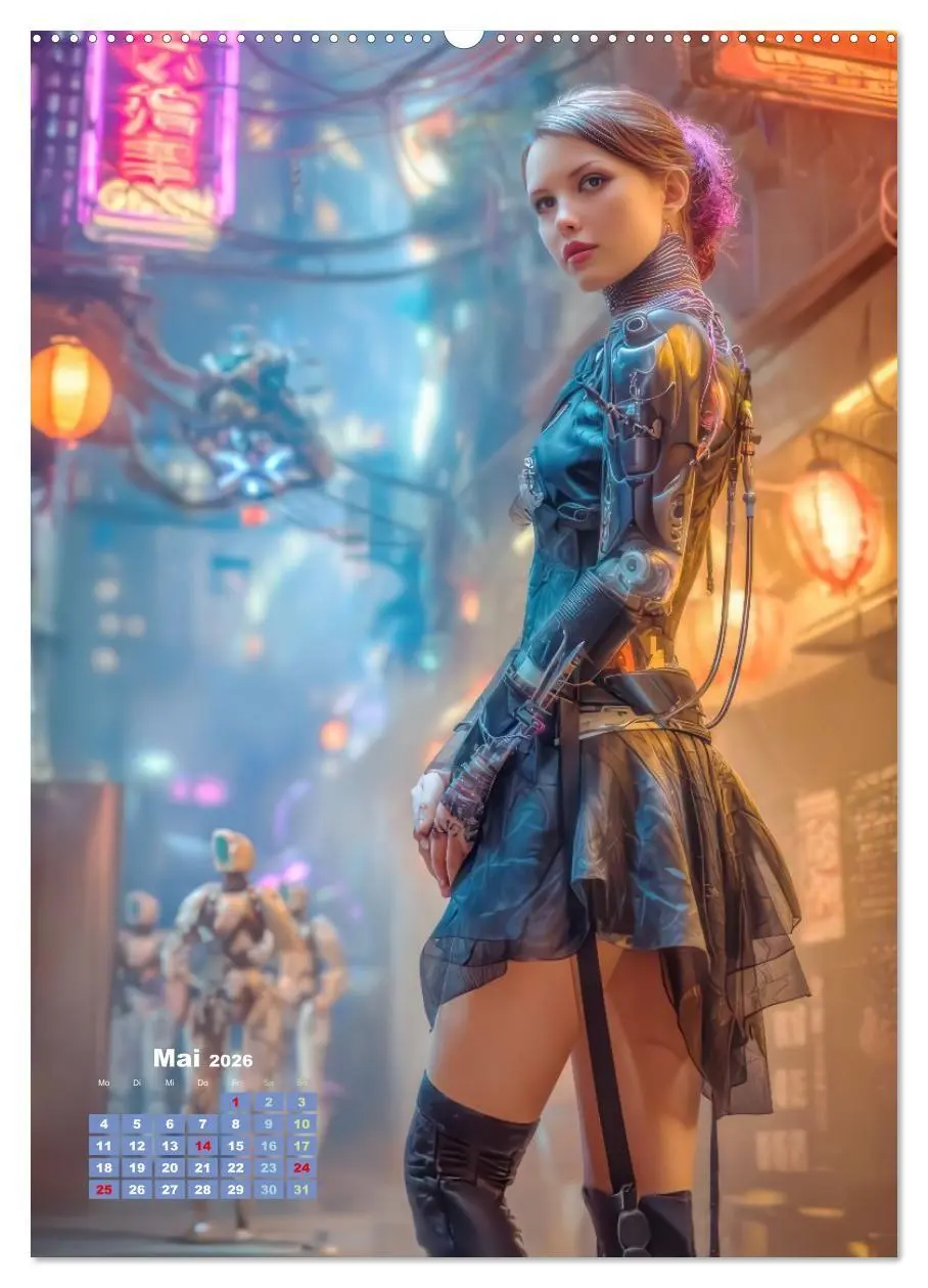 Bild: 9783516669299 | Cyberpunk Ästhetik - Neonstadt mit seinne Bewohnern (Wandkalender...