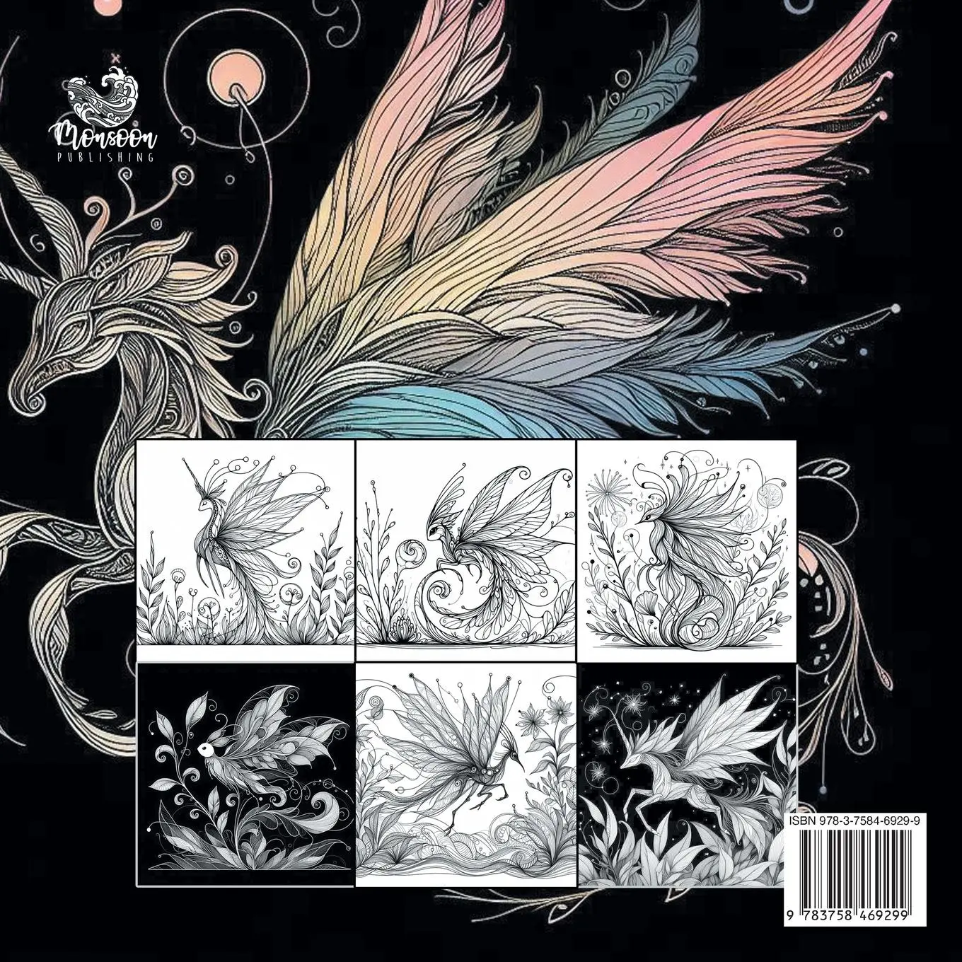 Rückseite: 9783758469299 | Delicate Creatures Coloring Book for Adults | Monsoon Publishing