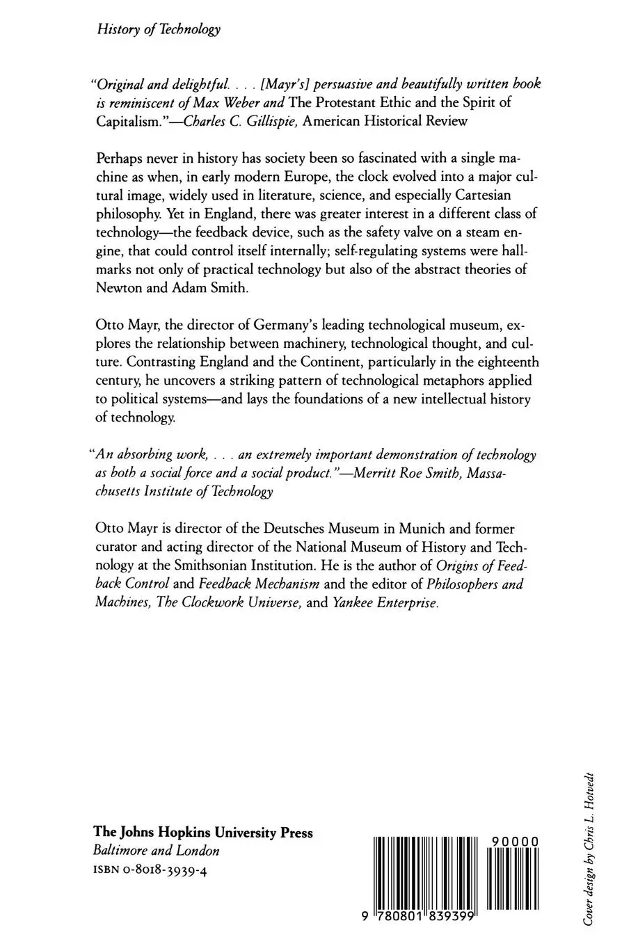 Rückseite: 9780801839399 | Authority, Liberty, and Automatic Machinery in Early Modern Europe