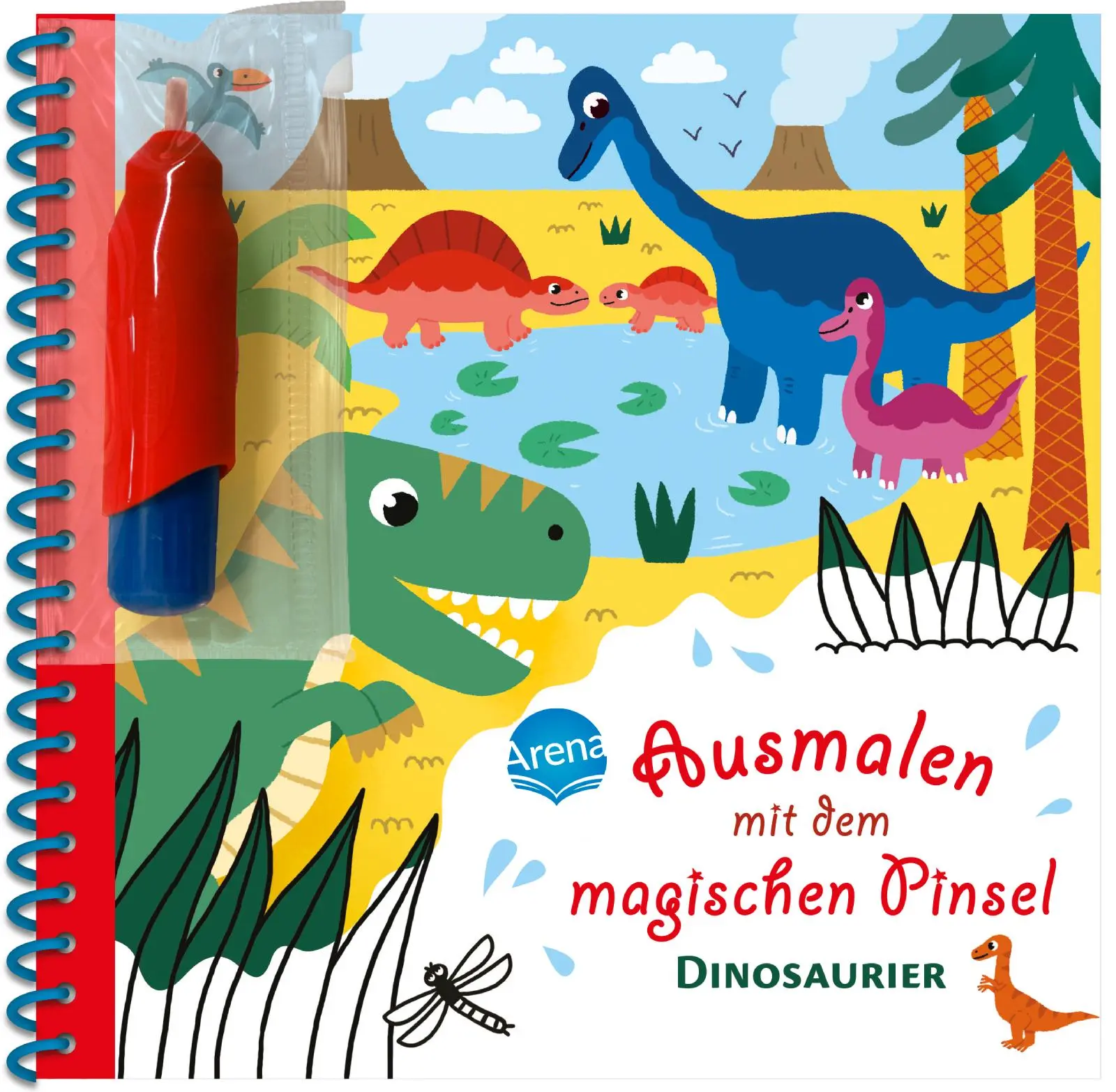 Cover: 9783401719399 | Ausmalen mit dem magischen Pinsel. Dinosaurier | Sandra Meyer | Buch