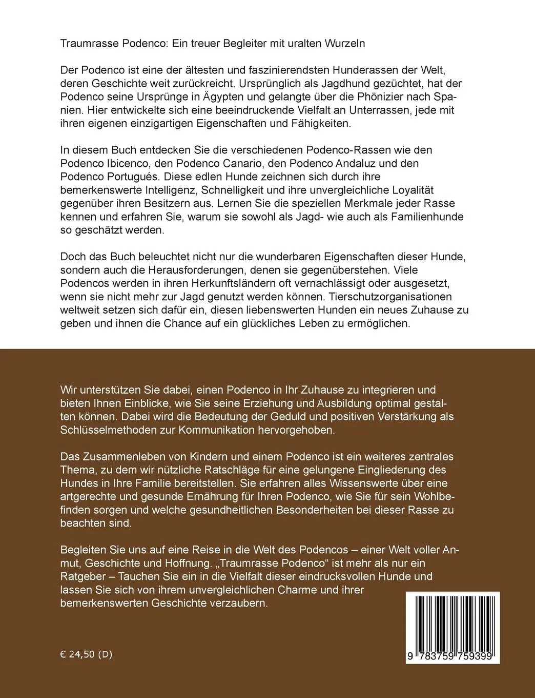 Rückseite: 9783759759399 | Traumrasse Podenco | Beate Siering | Taschenbuch | Paperback | 192 S.