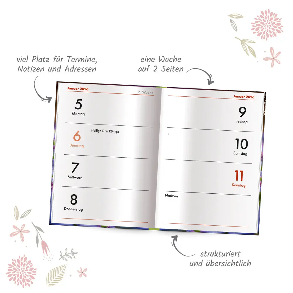 Bild: 4251901509499 | Trötsch Taschenkalender A7 Marienkäfer 2026 | Mini-Terminkalender | KG