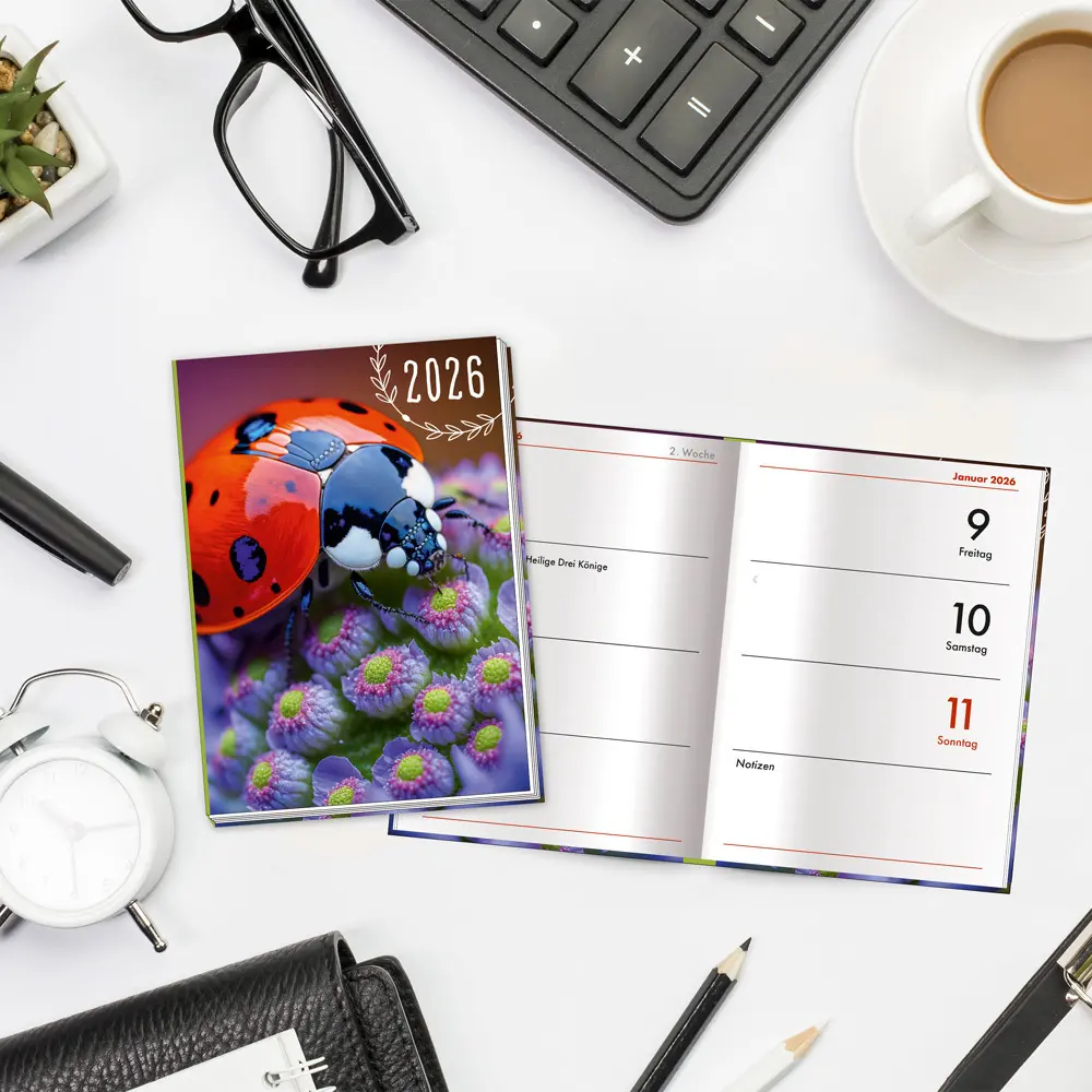 Bild: 4251901509499 | Trötsch Taschenkalender A7 Marienkäfer 2026 | Mini-Terminkalender | KG