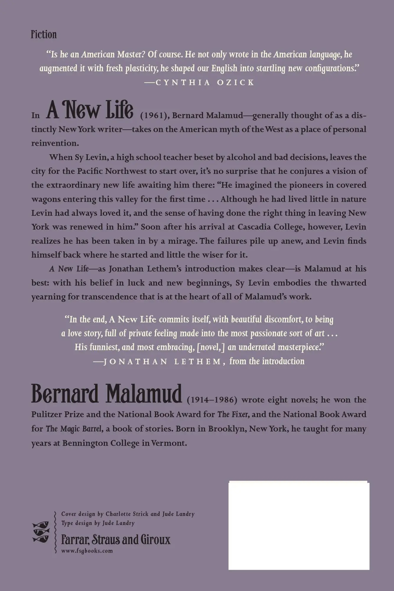 Rückseite: 9780374529499 | A New Life | Bernard Malamud | Taschenbuch | Englisch | 2004