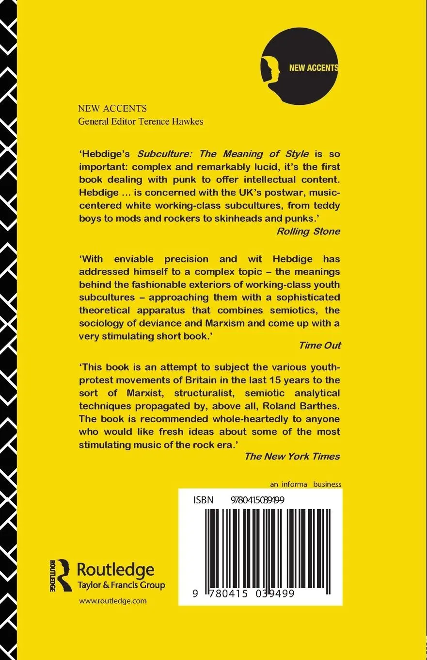 Rückseite: 9780415039499 | Subculture | The Meaning of Style | Dick Hebdige | Taschenbuch | 1979