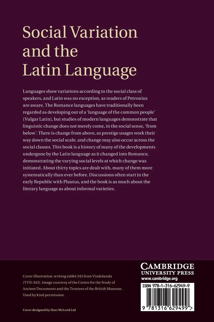 Rückseite: 9781316629499 | Social Variation and the Latin Language | J. N. Adams | Taschenbuch