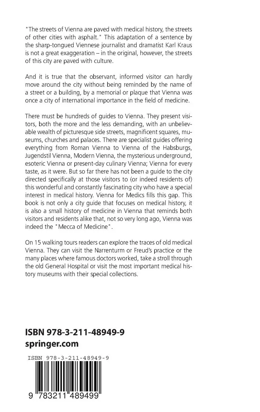 Rückseite: 9783211489499 | Vienna - A Doctor's Guide | Michael Nanut (u. a.) | Taschenbuch | x