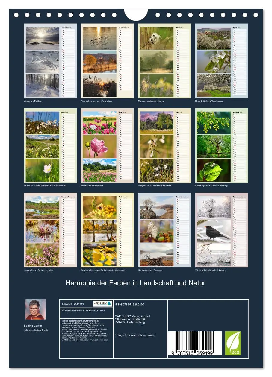 Bild: 9783516269499 | Harmonie der Farben in Landschaft und Natur (Wandkalender 2026 DIN...
