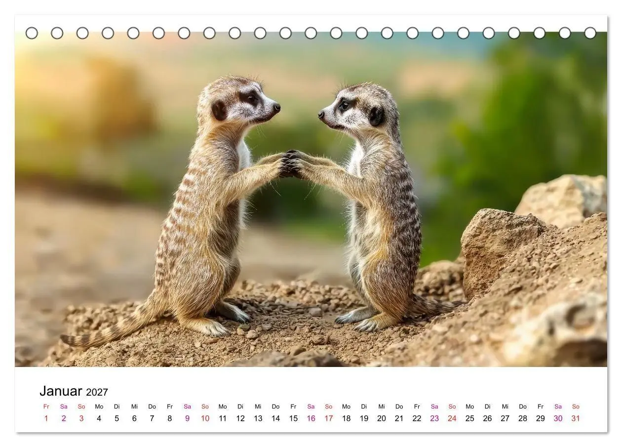 Bild: 9783516959499 | Erdmännchen - klein, frech, neugierig (Tischkalender 2027 DIN A5...