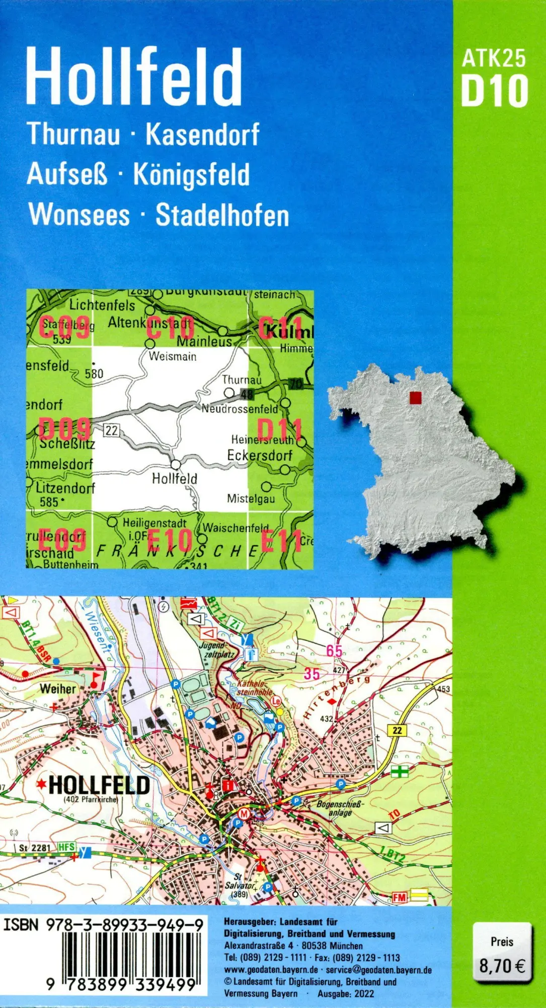 Bild: 9783899339499 | Hollfeld 1 : 25 000 | Digitalisierung | (Land-)Karte | Deutsch | 2022