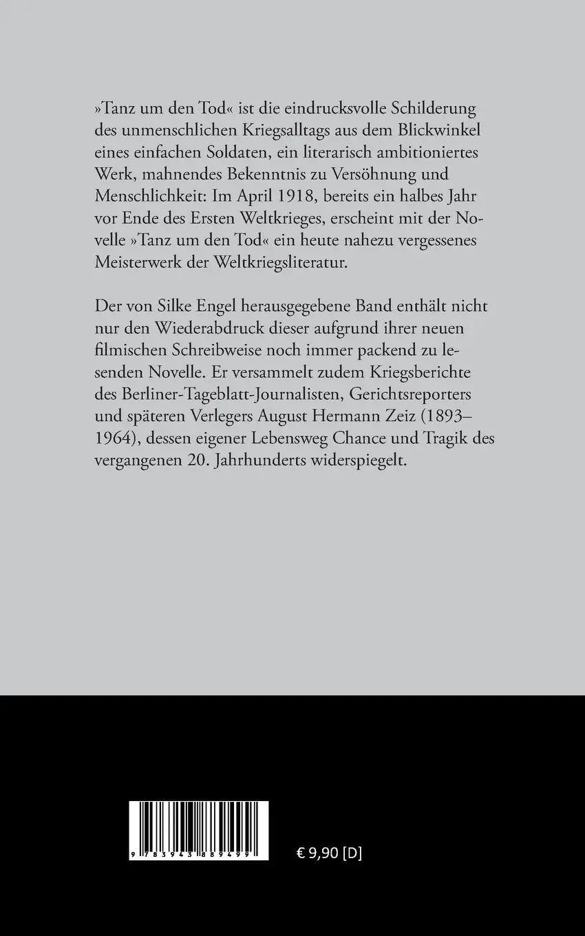 Rückseite: 9783943889499 | Tanz um den Tod | August Hermann Zeiz | Taschenbuch | 116 S. | Deutsch