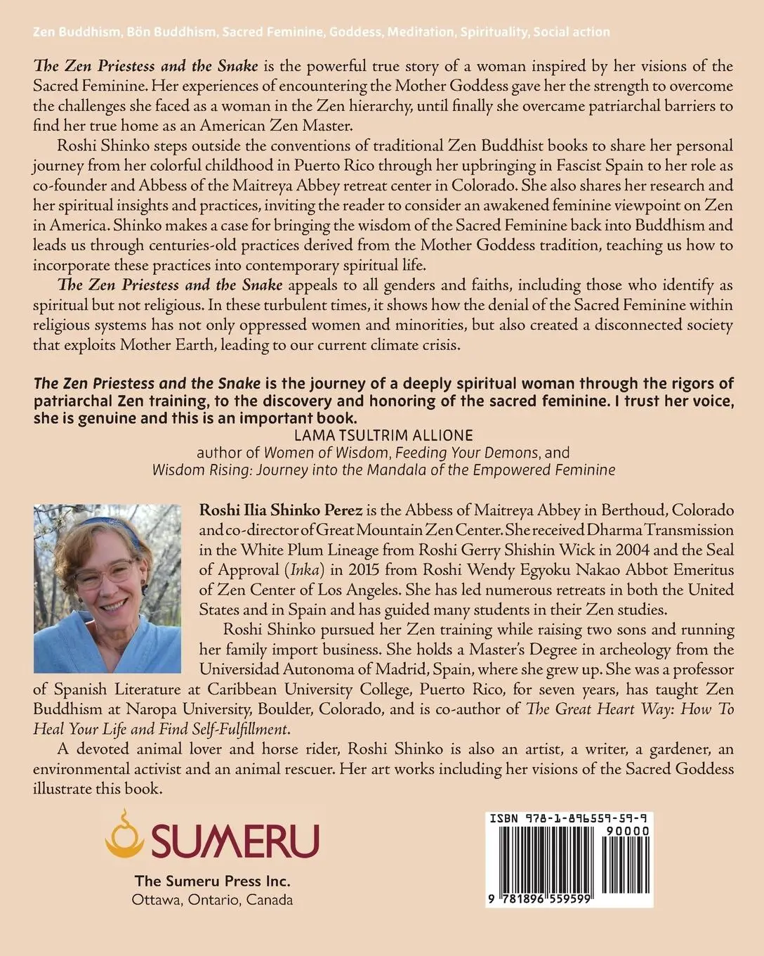 Rückseite: 9781896559599 | The Zen Priestess and the Snake | Roshi Ilia Shinko Perez | Buch