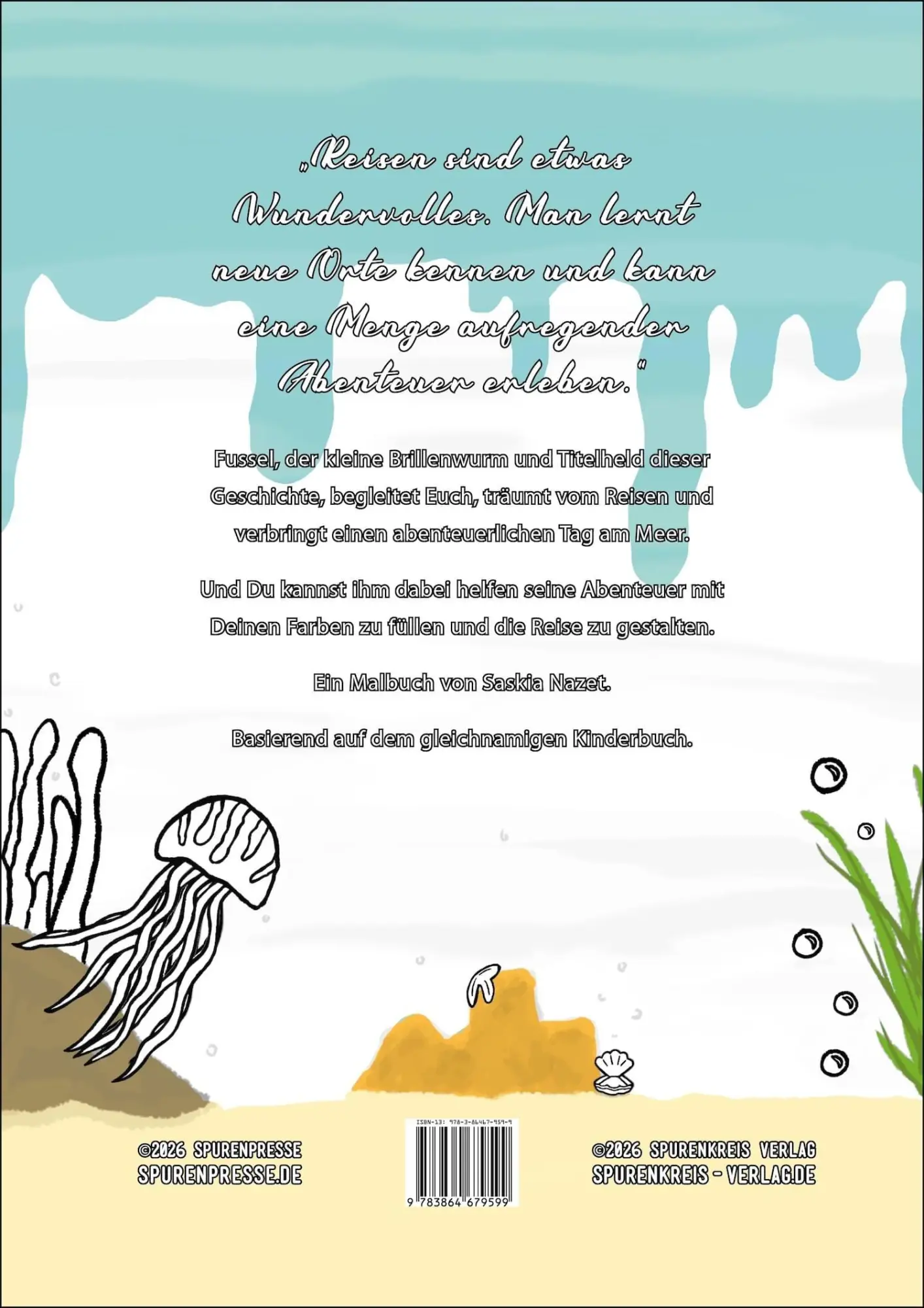 Rückseite: 9783864679599 | Fussels Abenteuer unter dem Meer | Malbuch | Saskia Nazet | Buch