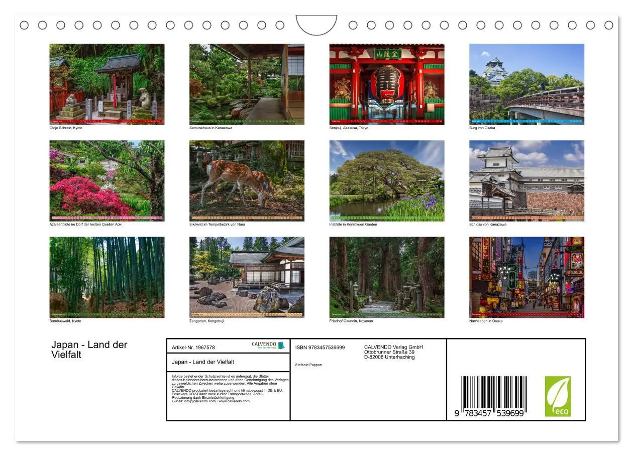 Bild: 9783457539699 | Japan - Land der Vielfalt (Wandkalender 2026 DIN A4 quer), CALVENDO...
