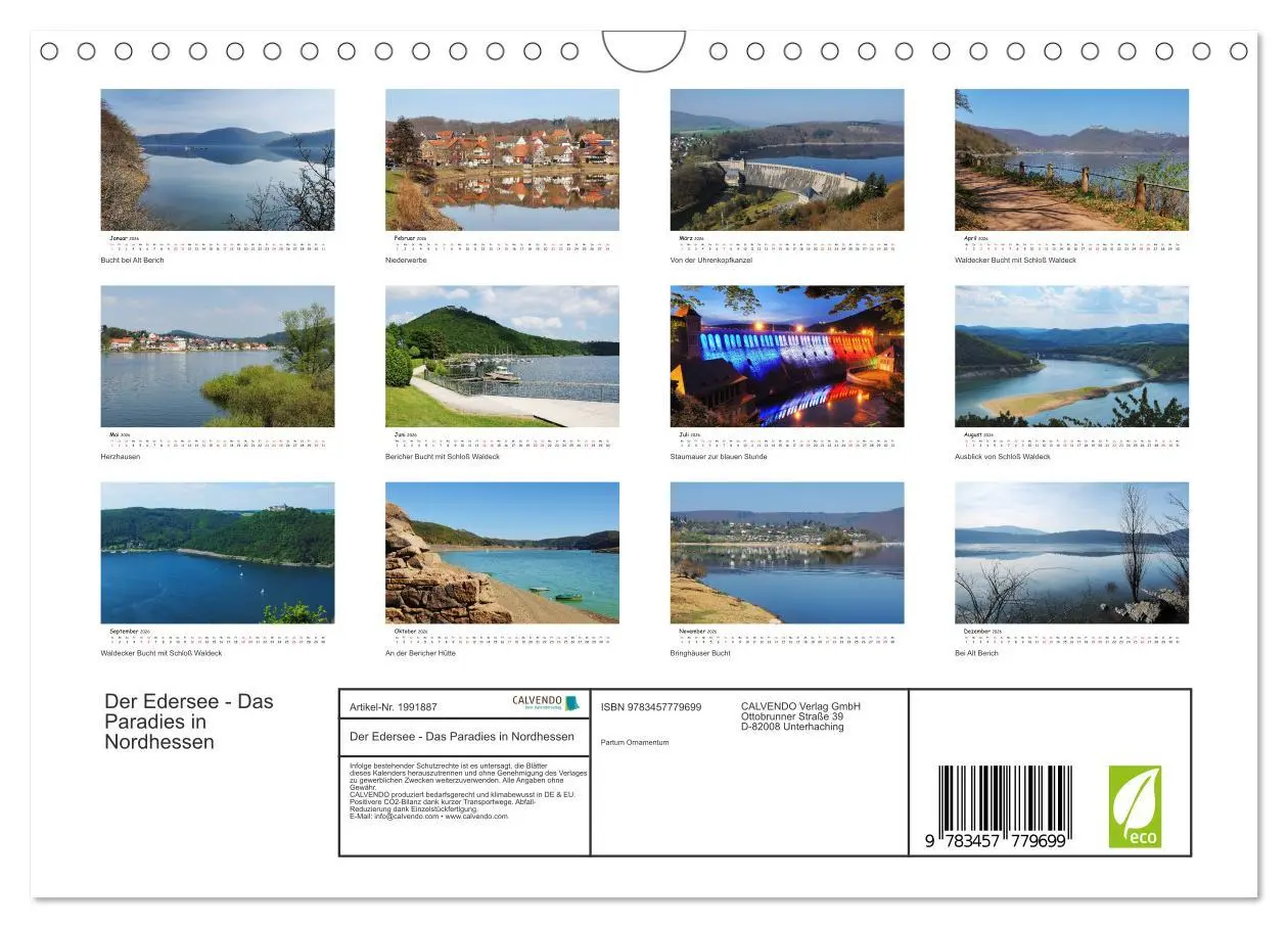 Bild: 9783457779699 | Der Edersee - Das Paradies in Nordhessen (Wandkalender 2026 DIN A4...