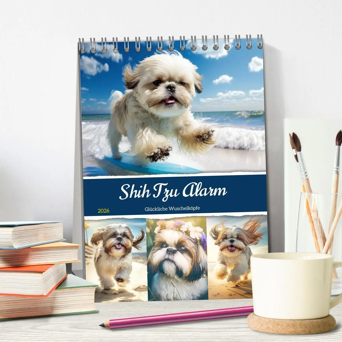Bild: 9783516319699 | Shih Tzu Alarm. Glückliche Wuschelköpfe (Tischkalender 2026 DIN A5...