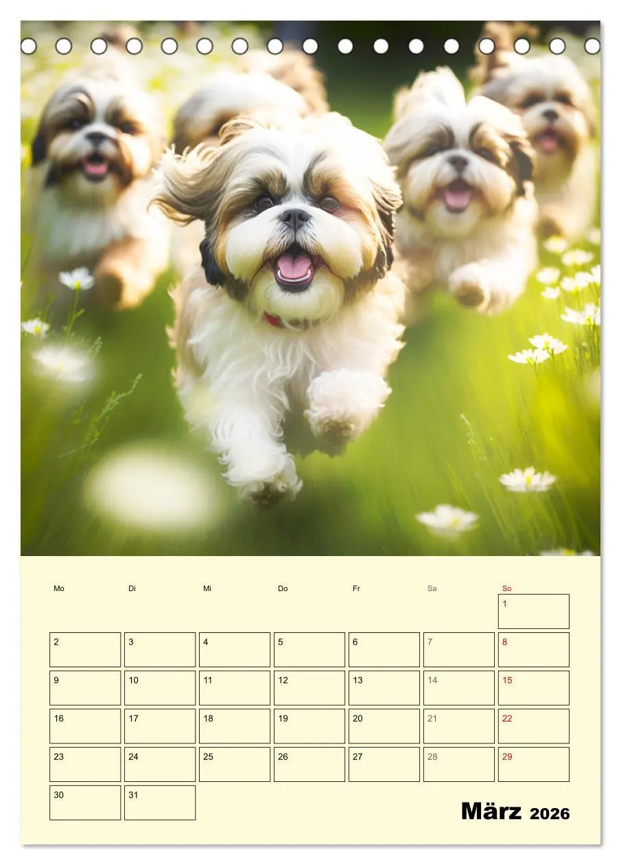 Bild: 9783516319699 | Shih Tzu Alarm. Glückliche Wuschelköpfe (Tischkalender 2026 DIN A5...