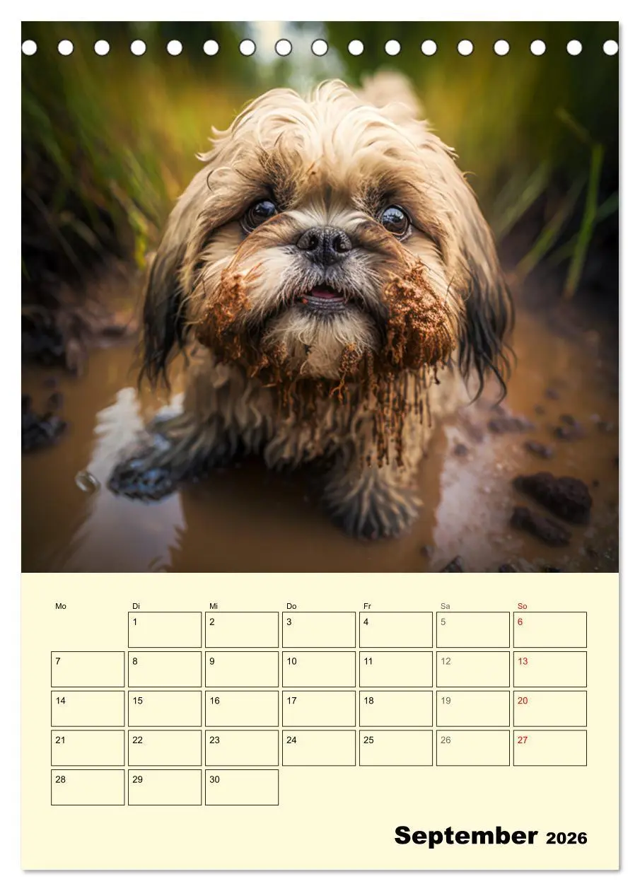 Bild: 9783516319699 | Shih Tzu Alarm. Glückliche Wuschelköpfe (Tischkalender 2026 DIN A5...