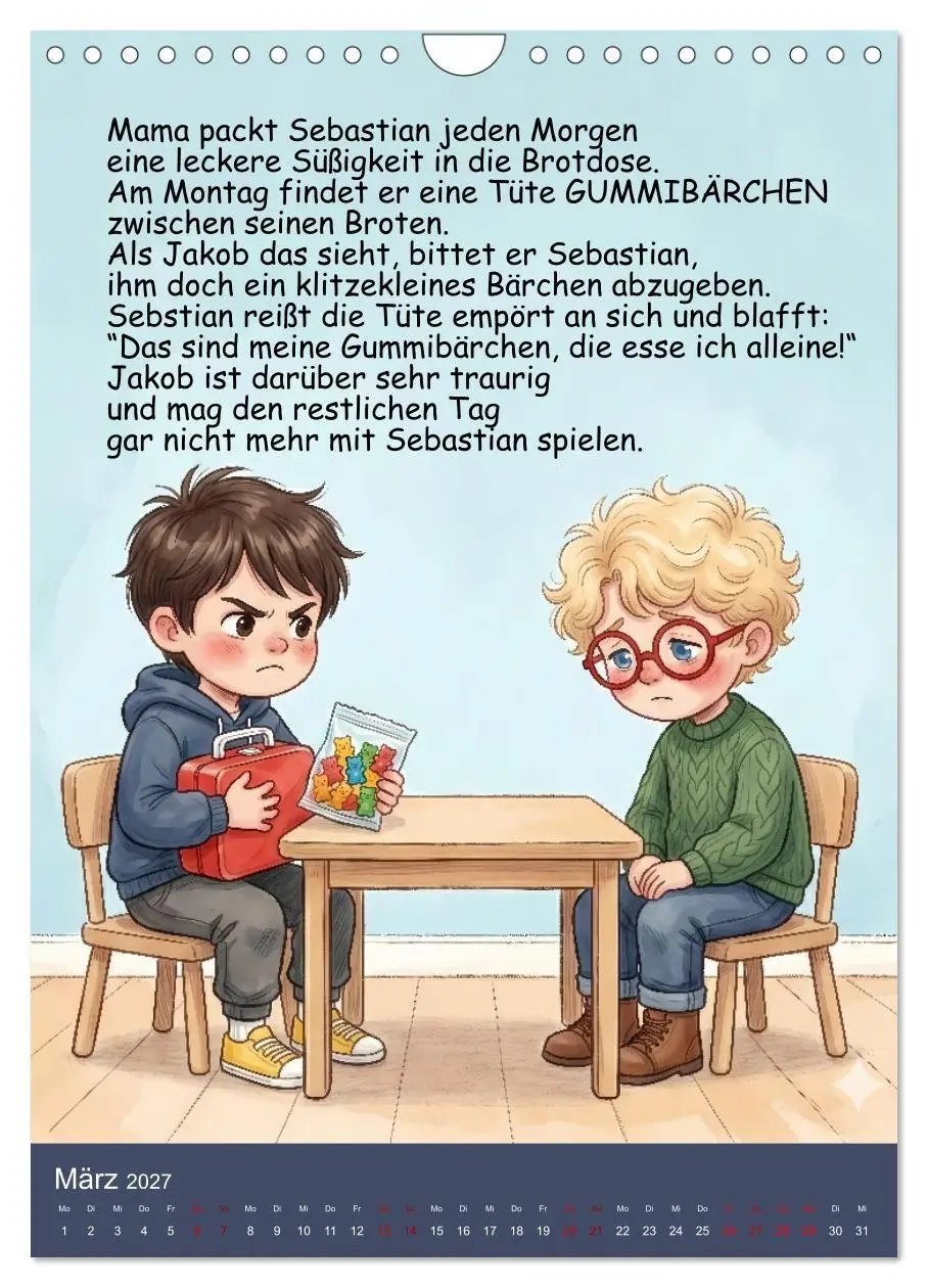 Bild: 9783516799699 | Sebastian - der nicht teilen wollte (Wandkalender 2027 DIN A4...