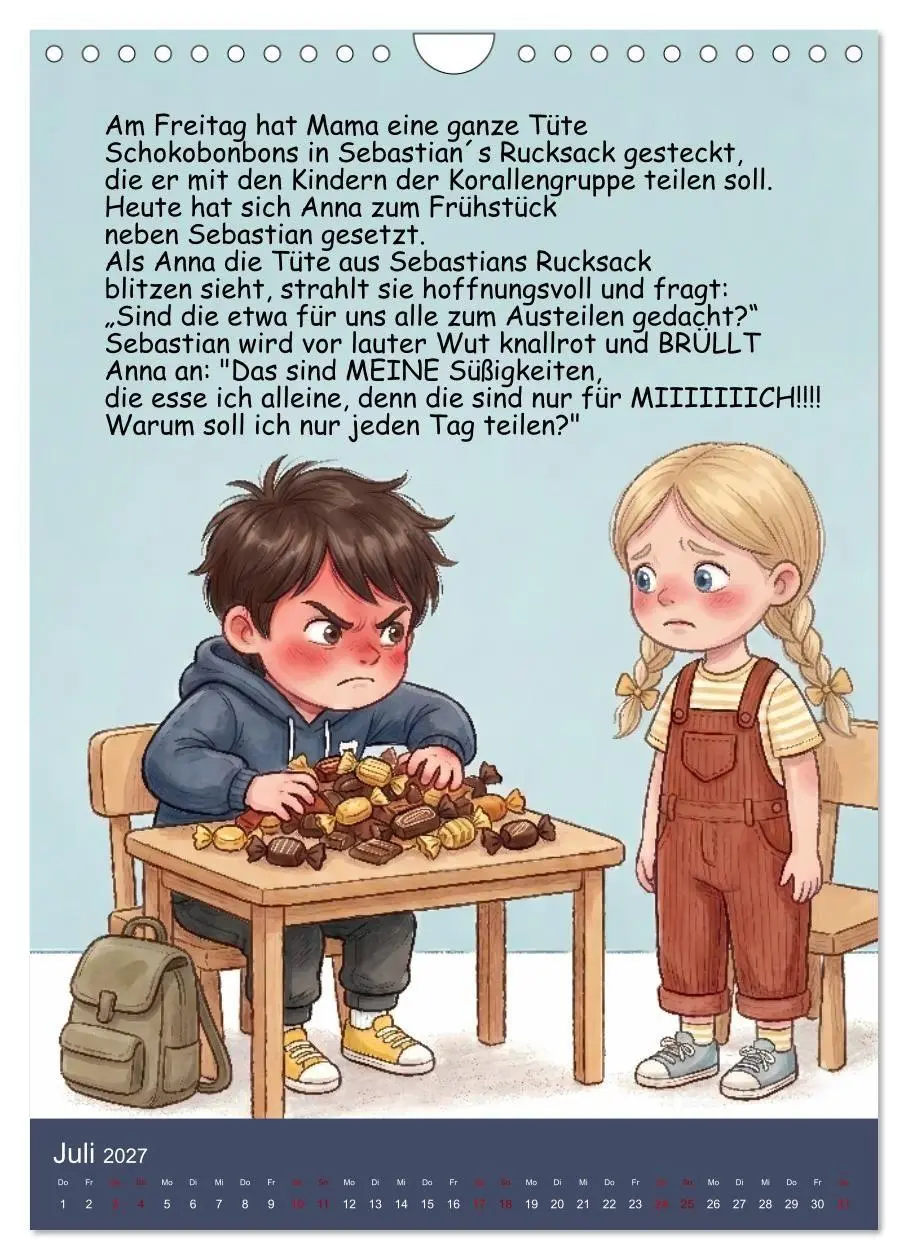 Bild: 9783516799699 | Sebastian - der nicht teilen wollte (Wandkalender 2027 DIN A4...