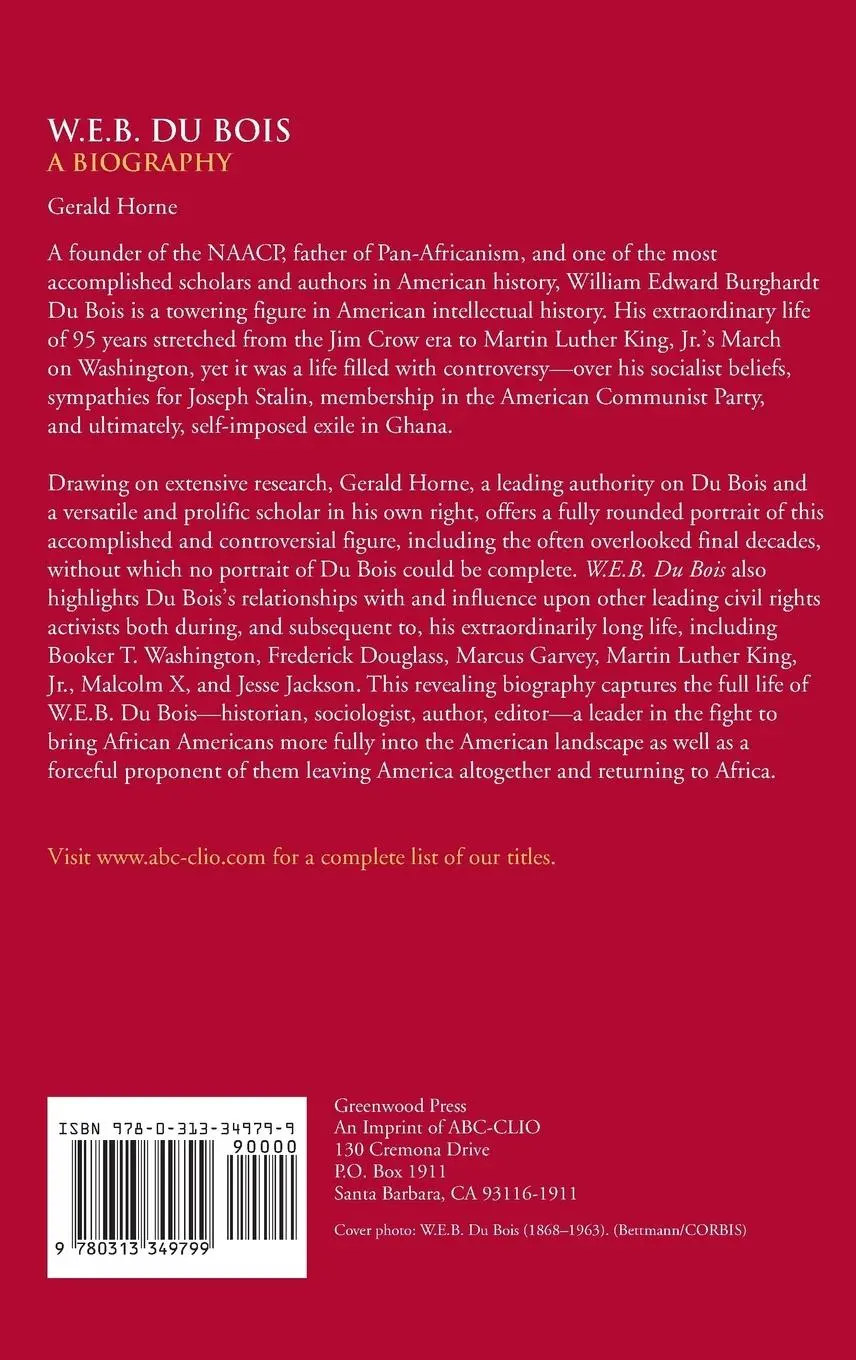 Rückseite: 9780313349799 | W.E.B. Du Bois | A Biography | Gerald Horne | Buch | Gebunden | 2009