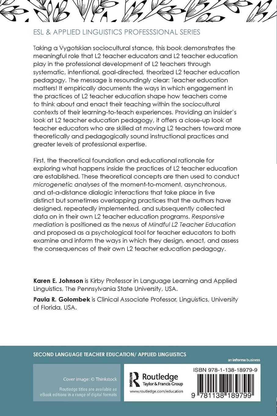 Rückseite: 9781138189799 | Mindful L2 Teacher Education | Karen E. Johnson (u. a.) | Taschenbuch