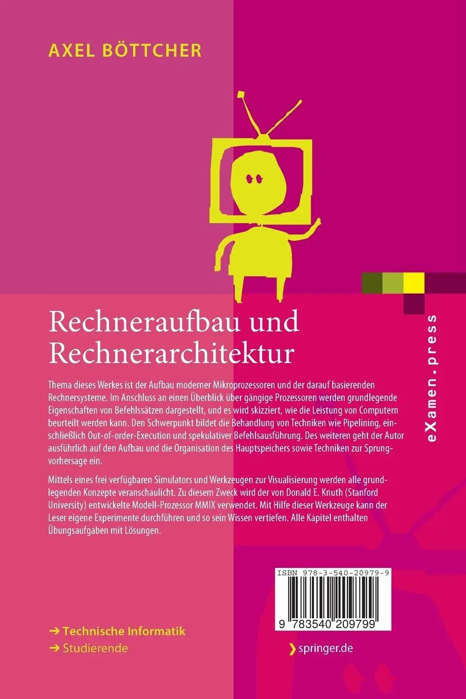 Rückseite: 9783540209799 | Rechneraufbau und Rechnerarchitektur | Axel Böttcher | Taschenbuch
