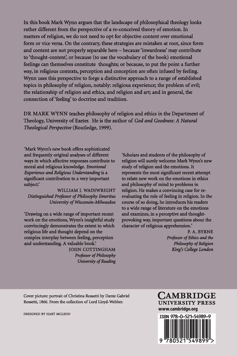 Rückseite: 9780521549899 | Emotional Experience and Religious Understanding | Mark Wynn | Buch
