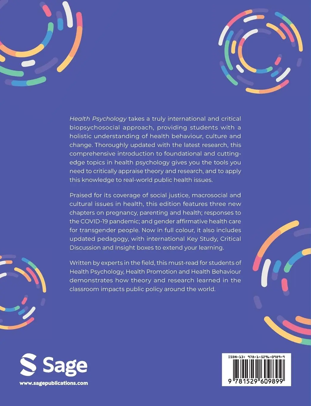 Rückseite: 9781529609899 | Health Psychology | Theory, Research and Practice | Marks (u. a.)