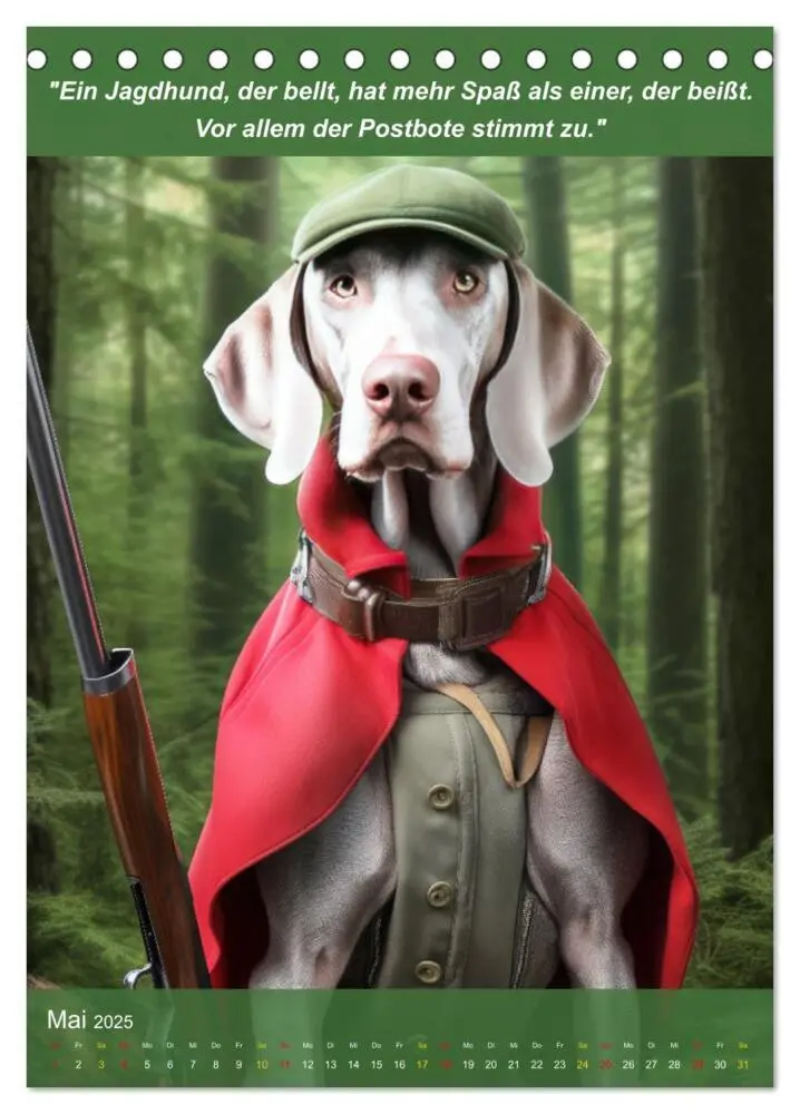 Bild: 9783435979899 | Lustige Jagdhunde mit Jägerlatein (Tischkalender 2025 DIN A5 hoch),...