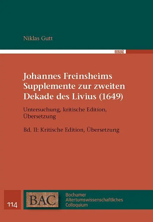Cover: 9783868219999 | Johannes Freinsheims Supplemente zur zweiten Dekade des Livius...